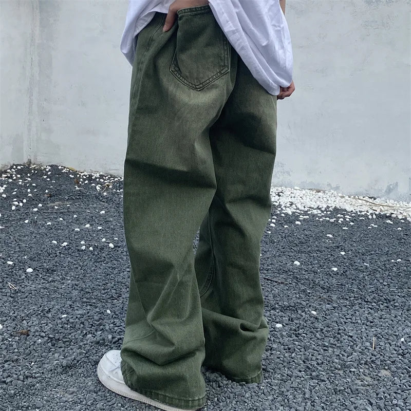 BAGGY GREEN WASHED DENIM