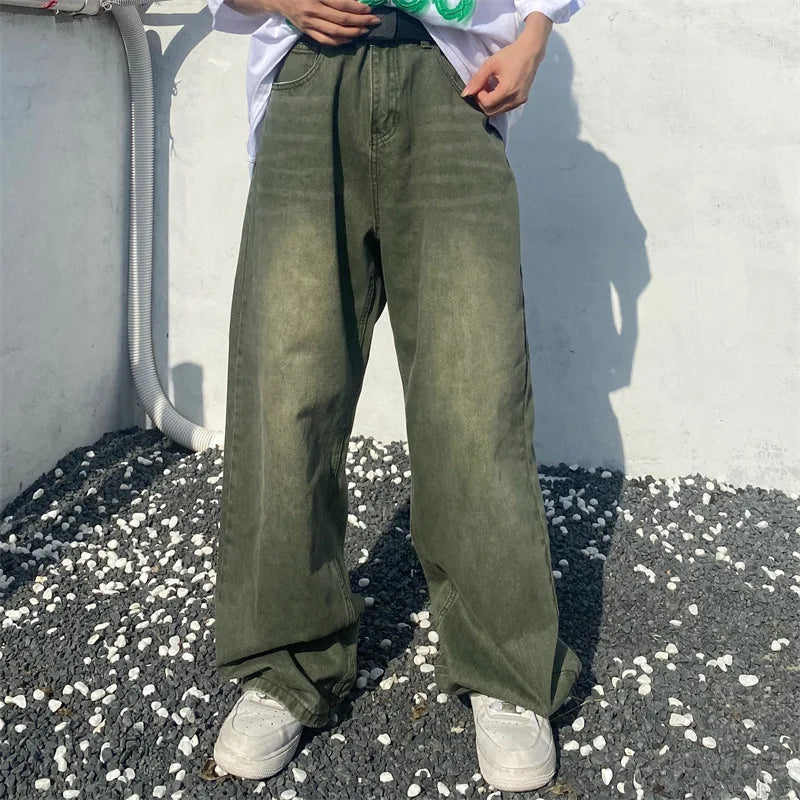 BAGGY GREEN WASHED DENIM